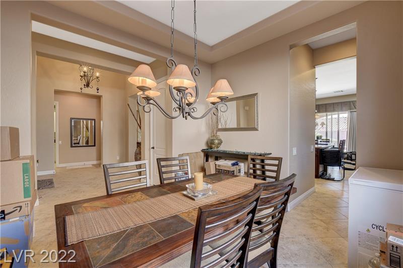 Dining room in home for sale in Provence Country Club in Madeira Canyon, Henderson NV